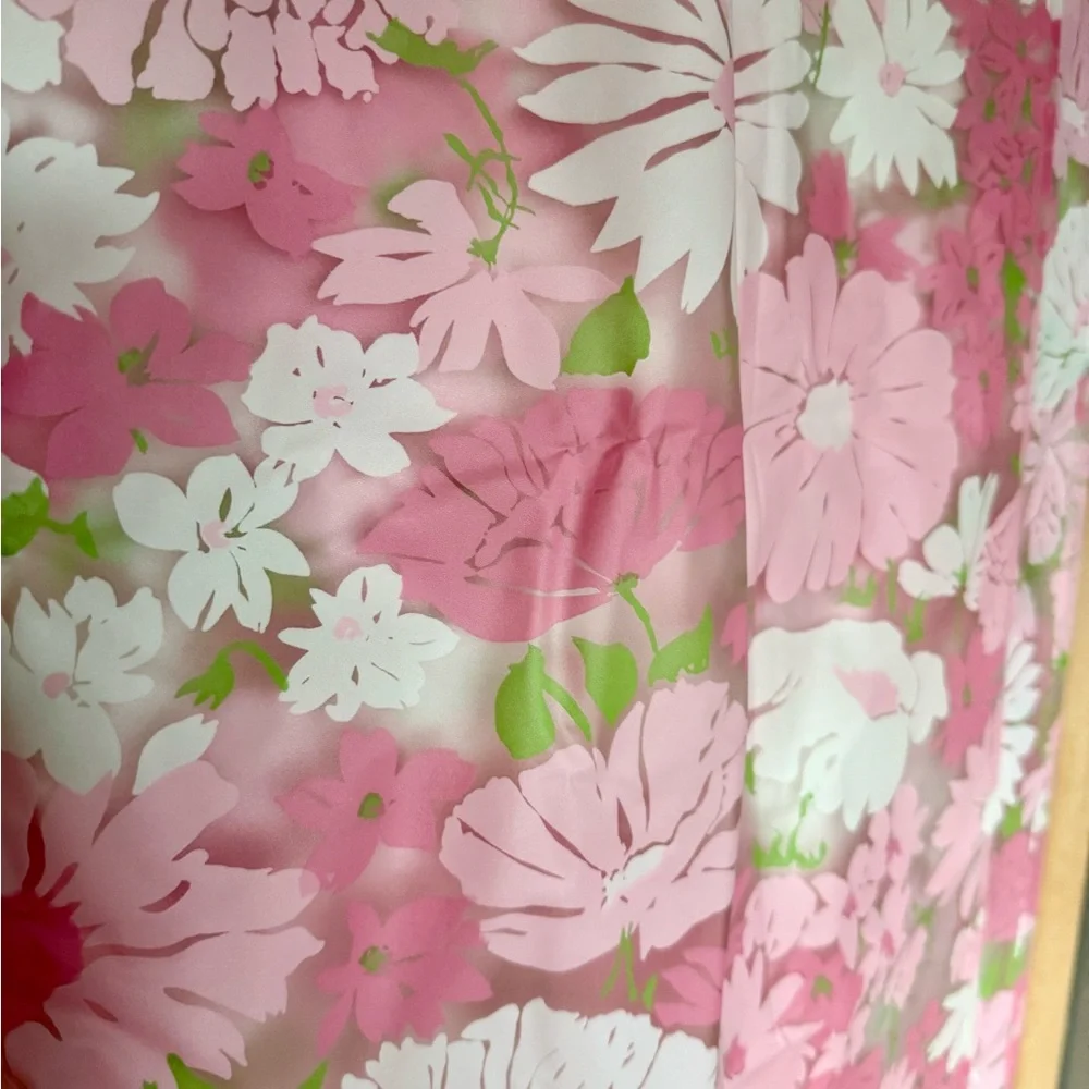 NEW - Authentic Vintage 1950’s Worth Pink and White floral Shower Curtain